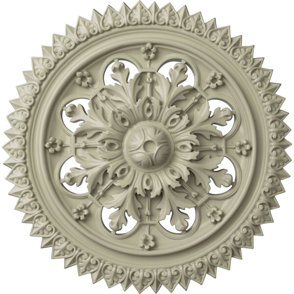 Ekena Millwork York Ceiling Medallion (Fits Canopies up to 3 5/8"), Hand-Painted Clear Yellow, 21 5/8"OD x 2 1/2"P CM21YOCYF - main